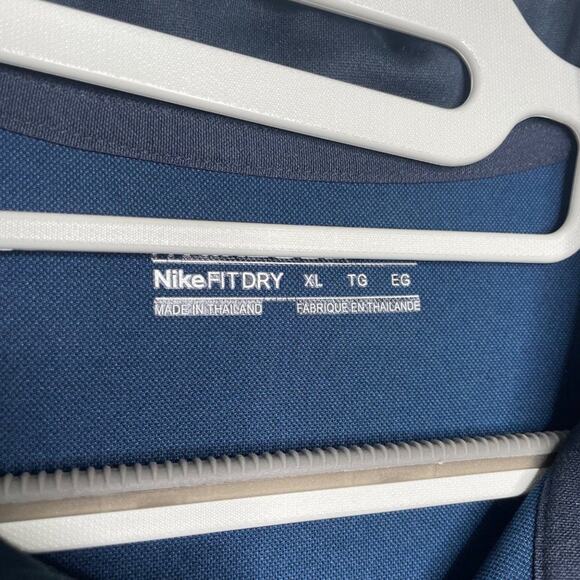 Nike Mens Shirt Sz XL Blue Fit Dry Athletic Short Sleeve Polo Collared Pullover - Picture 3 of 12